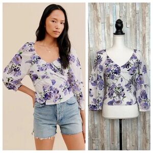 Anthropologie Floral Knit Top
